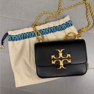 Tory Burch Black and Gold Crossbody Bag
